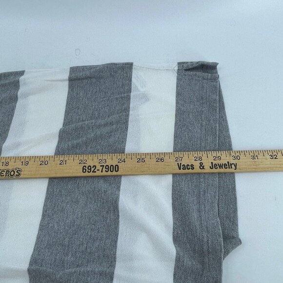 Tommy Hilfiger Men's Large Polo Shirt Custom Fit Preppy Gray Striped Rugby - Picture 6 of 8